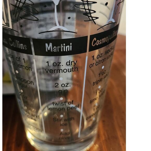 New Libbey Bartender Shaker Set 3 Piece Mixing Glass Strainer Drink Recipes - Picture 9 of 13